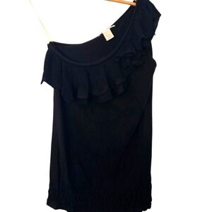 Charlotte Russe One Sleeve Crocheted Rose Top Size Medium